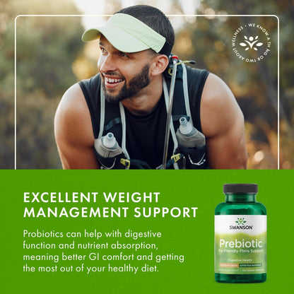 Swanson Prebiotische Ballaststoffkapseln mit NutraFlora FOS für Darmgesundheit – 750 mg (120 vegane Kapseln)
