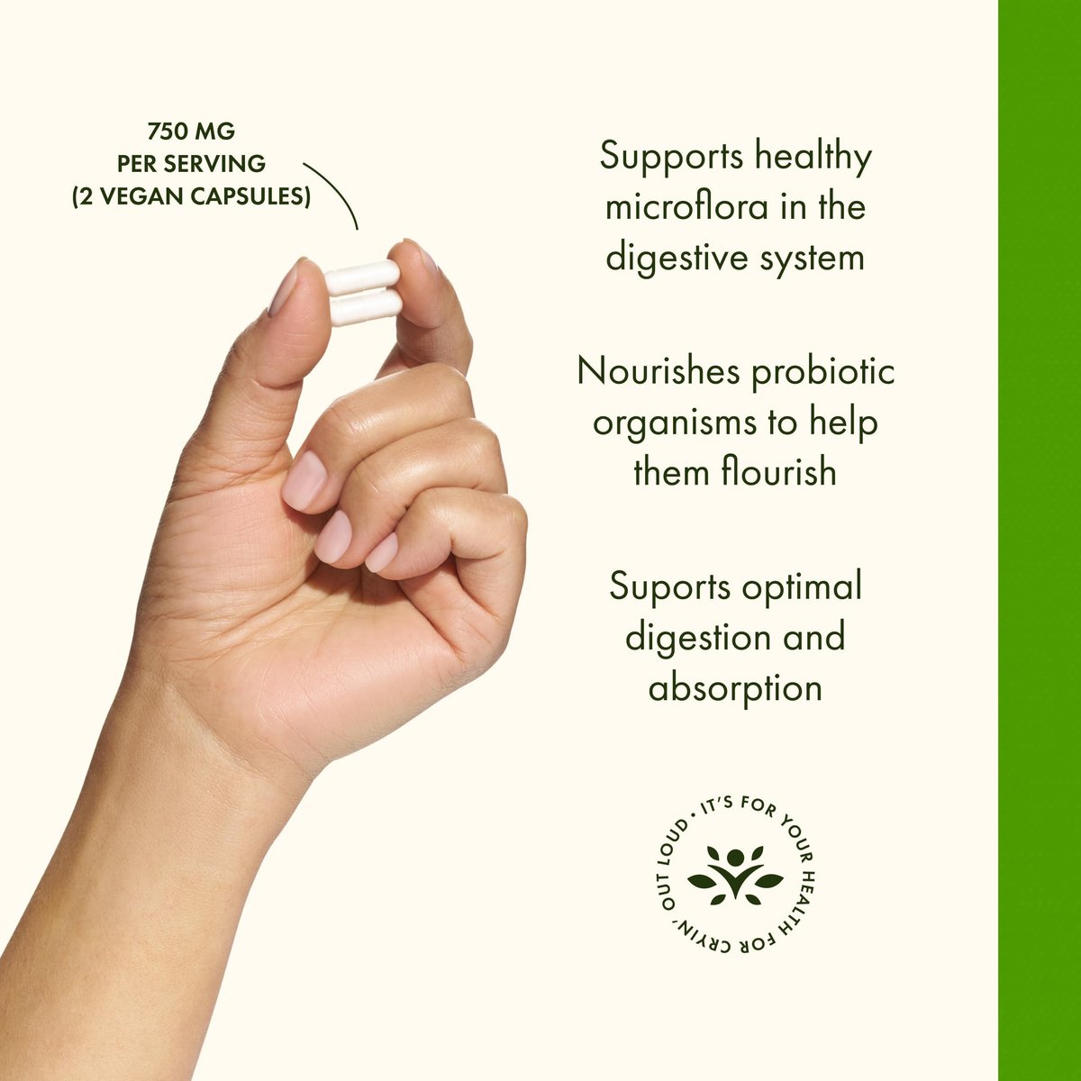 Swanson Prebiotische Ballaststoffkapseln mit NutraFlora FOS für Darmgesundheit – 750 mg (120 vegane Kapseln)