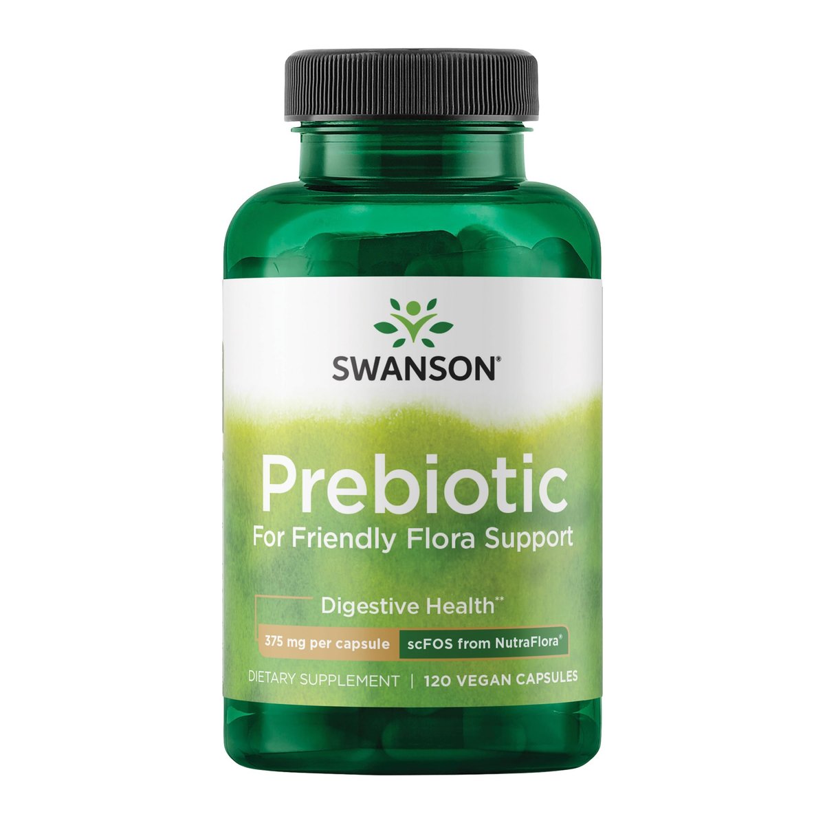Swanson Prebiotische Ballaststoffkapseln mit NutraFlora FOS für Darmgesundheit – 750 mg (120 vegane Kapseln)