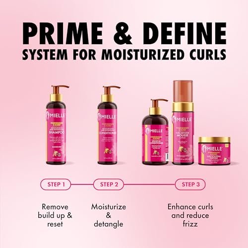 Mielle Organics Granatapfel & Honig Lockencreme - Coil Sculpting Custard für Typ 4 Haar - Feuchtigkeitsspendend, Frizz-kontrollierend, Pflegend & Glanzverleihend, 355 ml