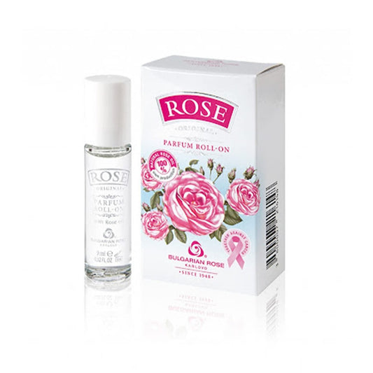 Bulgarisches Rosen Roll-On Parfüm mit natürlichem Rosenöl – Alkoholfrei – Natürlicher aromatischer Duft – Unisex – Perfekt für jeden – 9 ml
