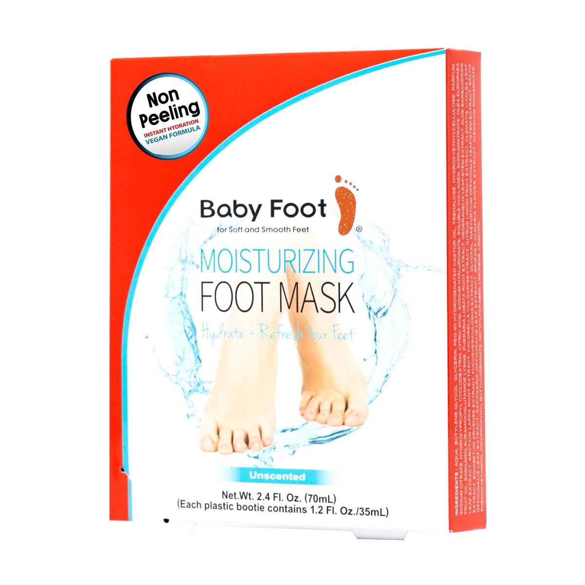 Baby Foot Feuchtigkeitsmaske ohne Duft – Nicht-Peelende Fußmaske für geschmeidig weiche Füße in 15 Minuten – Für Männer und Frauen