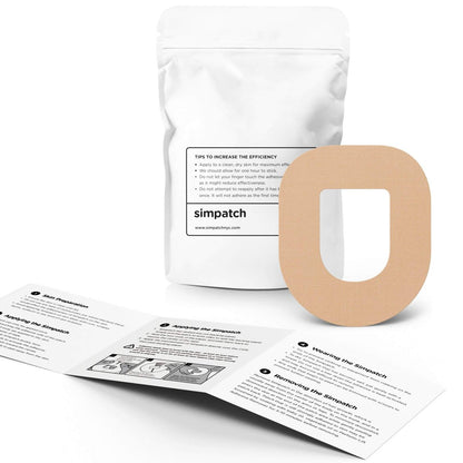SIMPATCH – OmniPod Klebepflaster (25er-Pack) – Wasserfeste CGM-Klebepflaster – Verschiedene Farboptionen (Beige)