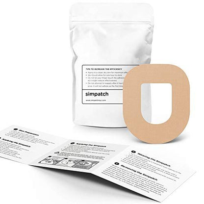 SIMPATCH – OmniPod Klebepflaster (25er-Pack) – Wasserfeste CGM-Klebepflaster – Verschiedene Farboptionen (Beige)