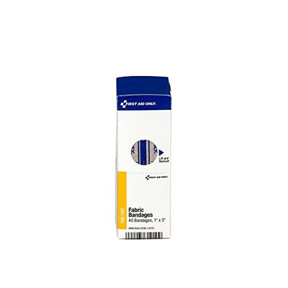 First Aid Only FAE-3101 Smart Compliance 1 x 3 Zoll Stoffpflaster, Nachfüllpackung für Erste-Hilfe-Kits für Unternehmen, Arbeitsplätze und Zuhause, 40 Stück