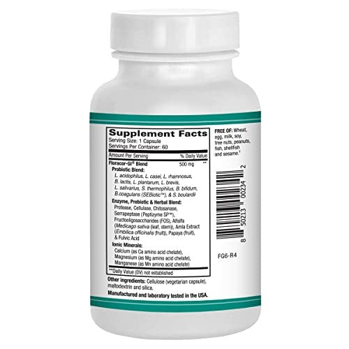 AST Enzymes Floracor - Unterstützt die Darm- und Verdauungsgesundheit - Hochwertige Probiotika, Präbiotika und Enzyme - 60 vegane Kapseln