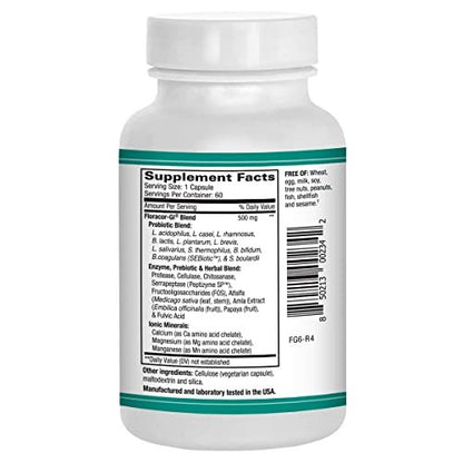 AST Enzymes Floracor - Unterstützt die Darm- und Verdauungsgesundheit - Hochwertige Probiotika, Präbiotika und Enzyme - 60 vegane Kapseln