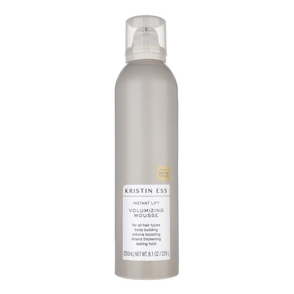 Kristin Ess Hair Instant Lift Volumizing Mousse mit Rizinusöl – Volumenboost + Verdickung, festigender Halt, nicht klebend, für lockiges, welliges und glattes Haar, 240 ml