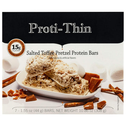 Proti-Thin Proteinriegel Salted Toffee Pretzel – 15g Protein, Low Carb, Keto-freundlich, 7er Pack