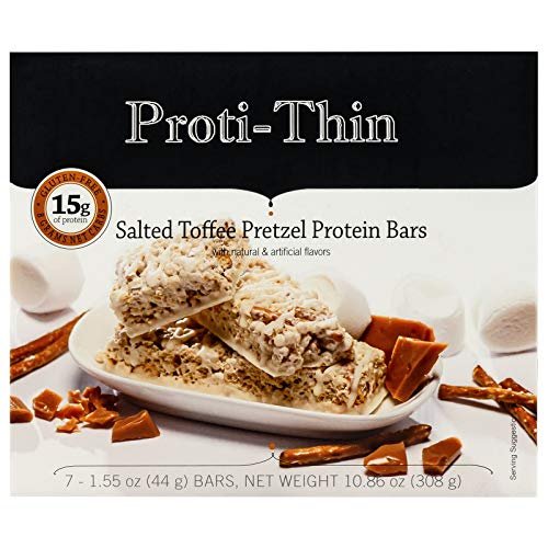 Proti-Thin Proteinriegel Salted Toffee Pretzel – 15g Protein, Low Carb, Keto-freundlich, 7er Pack