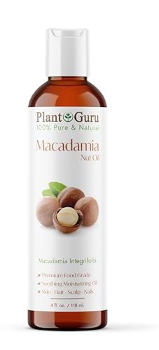 Plant Guru Macadamianussöl 118 ml – Kaltgepresst, 100% reines Trägeröl für Haut, Gesicht, Körper und Haare – Ideal für DIY-Cremes, Lotionen und Lippenbalsame