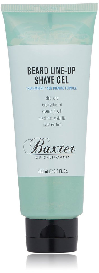 Baxter of California Beard Line-Up Shave Gel für Männer | Nicht schäumend | Parabenfrei | 100 ml