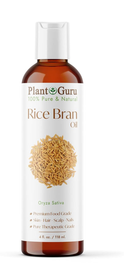 Plant Guru Reiskleieöl 118 ml – 100% reines & natürliches Trägeröl für Haut, Gesicht, Körper und Haare. Ideal für selbstgemachte Cremes, Lotionen und Lippenbalsame.