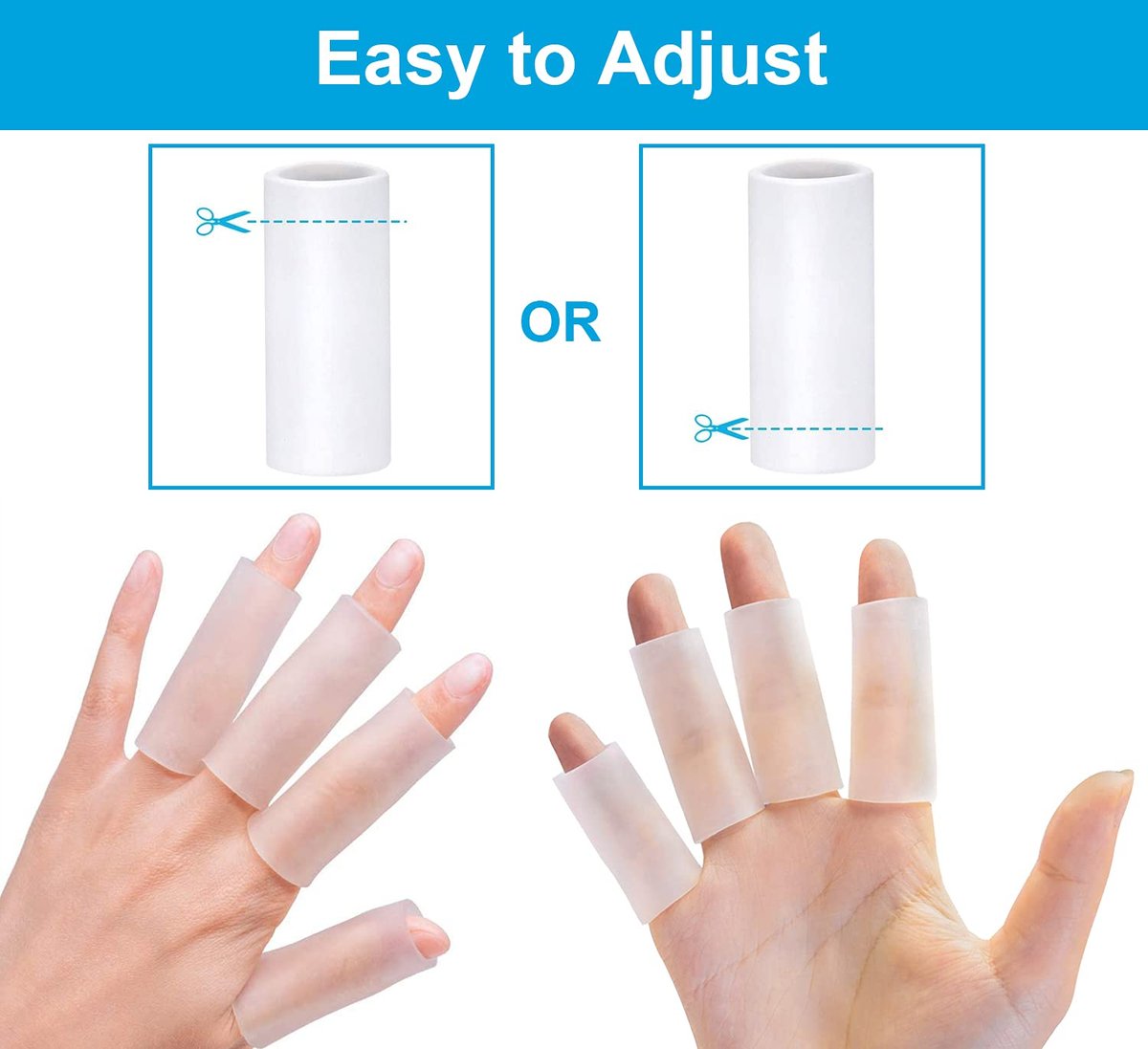Sumifun Finger Sleeves 8 Stück – Gel Finger Tubes für Arthritis, Triggerfinger, Sport & rissige Finger