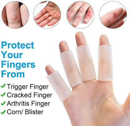 Sumifun Finger Sleeves 8 Stück – Gel Finger Tubes für Arthritis, Triggerfinger, Sport & rissige Finger