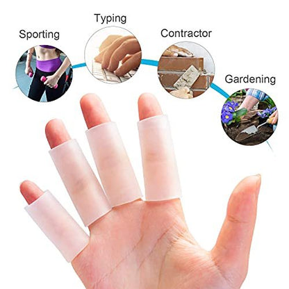 Sumifun Finger Sleeves 8 Stück – Gel Finger Tubes für Arthritis, Triggerfinger, Sport & rissige Finger