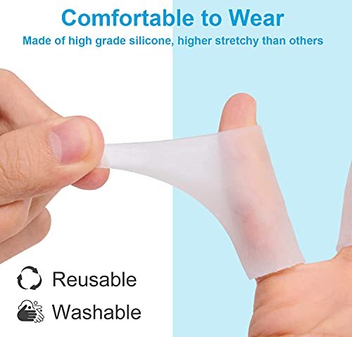 Sumifun Finger Sleeves 8 Stück – Gel Finger Tubes für Arthritis, Triggerfinger, Sport & rissige Finger