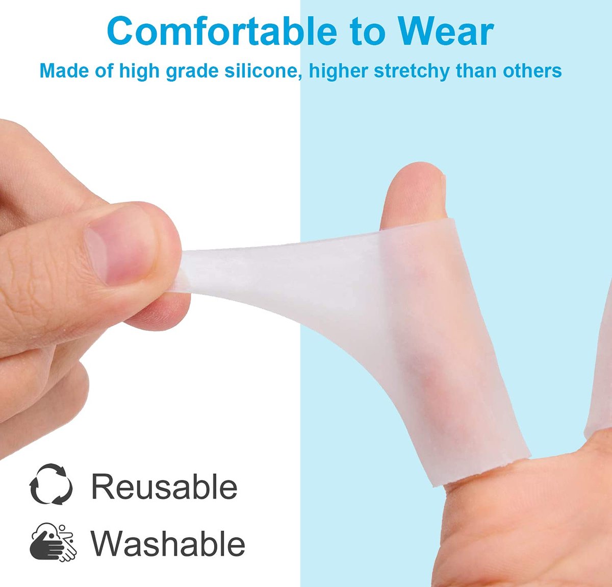 Sumifun Finger Sleeves 8 Stück – Gel Finger Tubes für Arthritis, Triggerfinger, Sport & rissige Finger