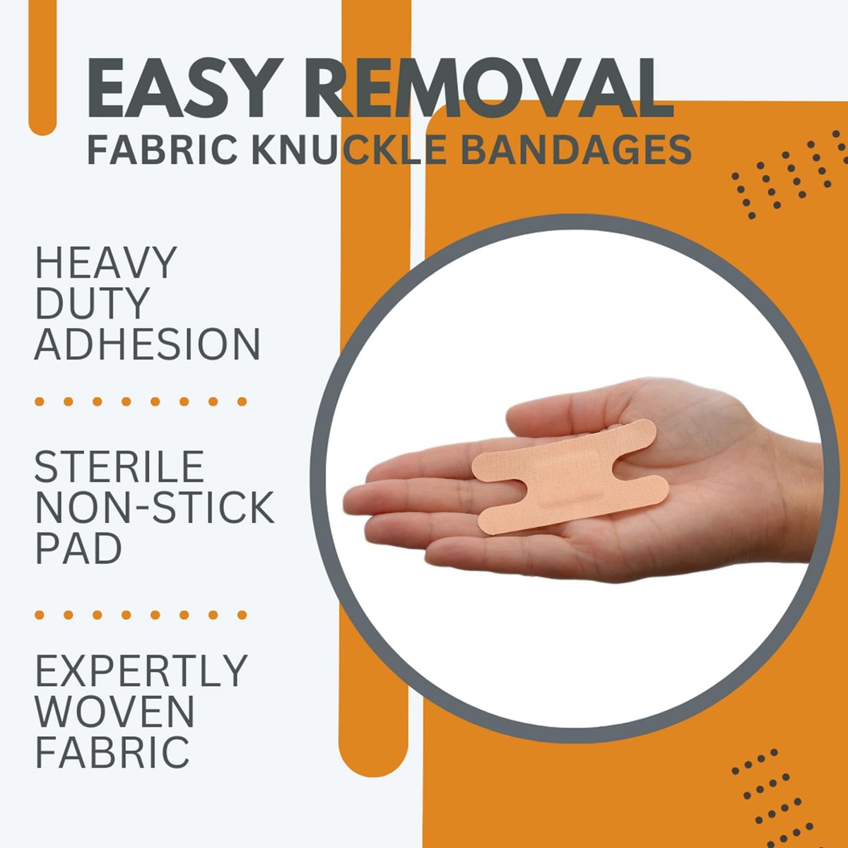 Dealmed Stoff-Fingerverband Flexibler Haftverband – 100 Stück (1 Packung) mit nicht haftendem Pad, Latexfrei, Wundversorgung für Erste-Hilfe-Set, 3,8 cm x 7,6 cm