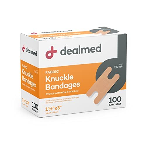 Dealmed Stoff-Fingerverband Flexibler Haftverband – 100 Stück (1 Packung) mit nicht haftendem Pad, Latexfrei, Wundversorgung für Erste-Hilfe-Set, 3,8 cm x 7,6 cm