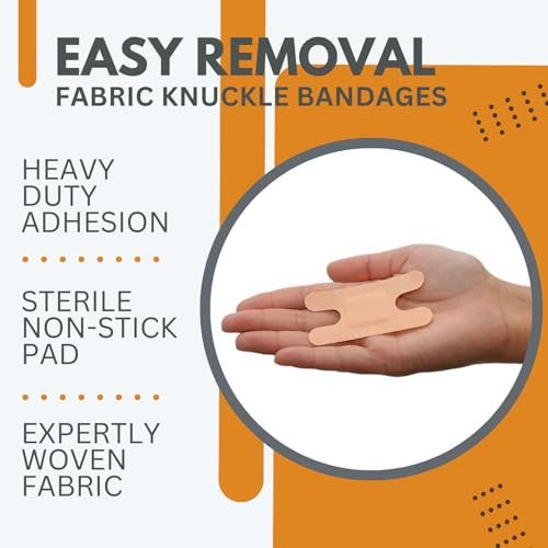Dealmed Stoff-Fingerverband Flexibler Haftverband – 100 Stück (1 Packung) mit nicht haftendem Pad, Latexfrei, Wundversorgung für Erste-Hilfe-Set, 3,8 cm x 7,6 cm