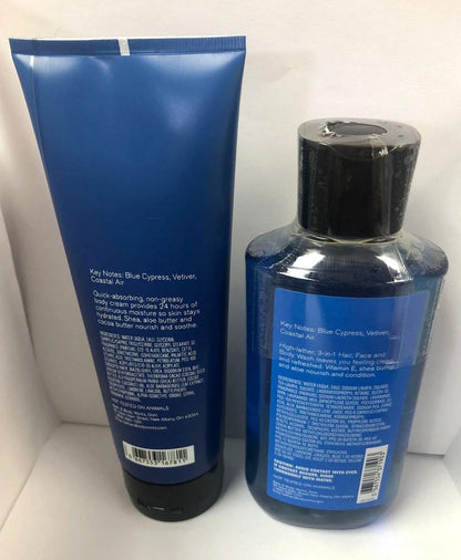 Bath & Body Works Men's Collection Ultra Shea Body Cream & 2 in 1 Haar- und Körperwäsche OCEAN – 2-teiliges Set