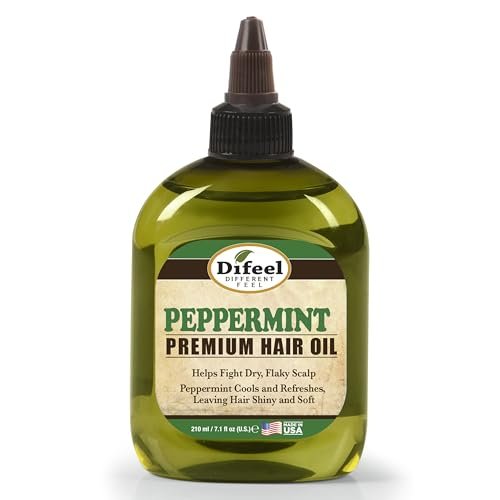 Difeel Premium Natürliches Haaröl – Pfefferminzöl 210 ml – Für trockene & schuppige Kopfhaut, kühlt & erfrischt das Haar, verleiht Glanz & Geschmeidigkeit, sofortige & langanhaltende Pflege
