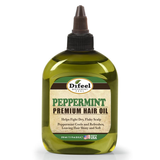 Difeel Premium Natürliches Haaröl – Pfefferminzöl 210 ml – Für trockene & schuppige Kopfhaut, kühlt & erfrischt das Haar, verleiht Glanz & Geschmeidigkeit, sofortige & langanhaltende Pflege