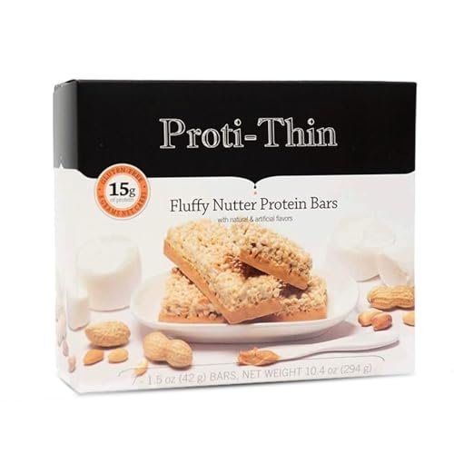 Proti-Thin Fluffy Nutter Proteinriegel – 15g Protein, Low Calorie, Low Carb, Keto-freundlich, 7er Pack