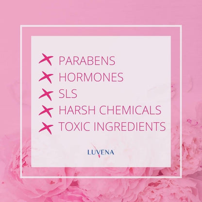 Luvena Vaginaldusche für Frauen – Ultra-sanfte Intimwaschlotion – pH-ausgeglichen mit Milchsäure & natürlichen Enzymen, reduziert Gerüche, parabenfrei – 85 g (2er-Pack)