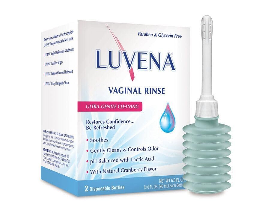 Luvena Vaginaldusche für Frauen – Ultra-sanfte Intimwaschlotion – pH-ausgeglichen mit Milchsäure & natürlichen Enzymen, reduziert Gerüche, parabenfrei – 85 g (2er-Pack)