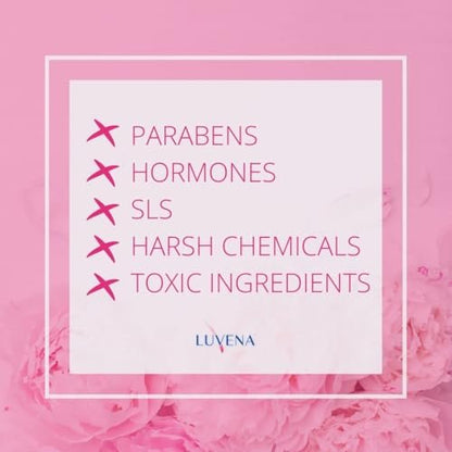 Luvena Vaginaldusche für Frauen – Ultra-sanfte Intimwaschlotion – pH-ausgeglichen mit Milchsäure & natürlichen Enzymen, reduziert Gerüche, parabenfrei – 85 g (2er-Pack)