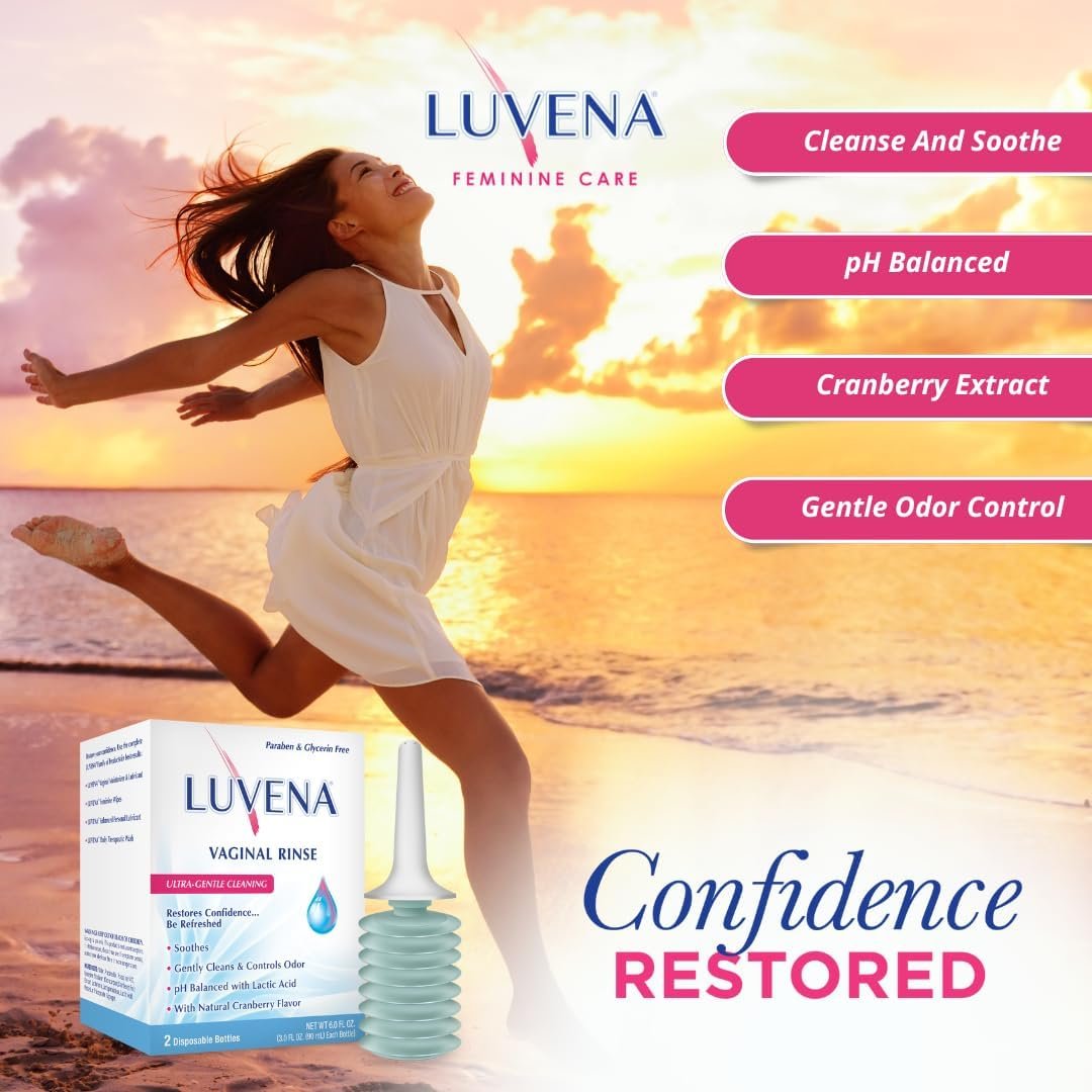 Luvena Vaginaldusche für Frauen – Ultra-sanfte Intimwaschlotion – pH-ausgeglichen mit Milchsäure & natürlichen Enzymen, reduziert Gerüche, parabenfrei – 85 g (2er-Pack)