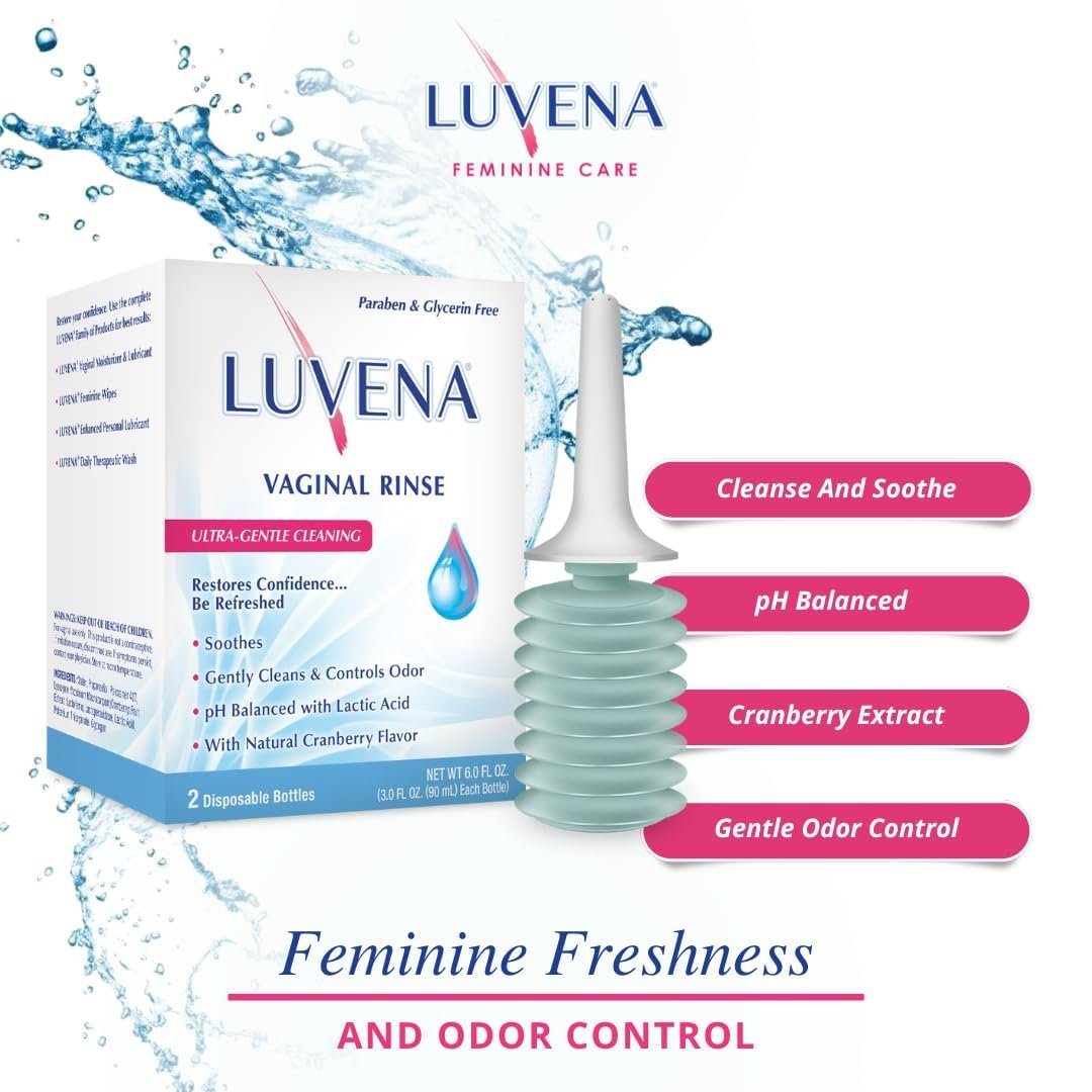 Luvena Vaginaldusche für Frauen – Ultra-sanfte Intimwaschlotion – pH-ausgeglichen mit Milchsäure & natürlichen Enzymen, reduziert Gerüche, parabenfrei – 85 g (2er-Pack)