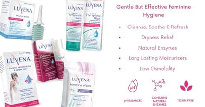 Luvena Vaginaldusche für Frauen – Ultra-sanfte Intimwaschlotion – pH-ausgeglichen mit Milchsäure & natürlichen Enzymen, reduziert Gerüche, parabenfrei – 85 g (2er-Pack)