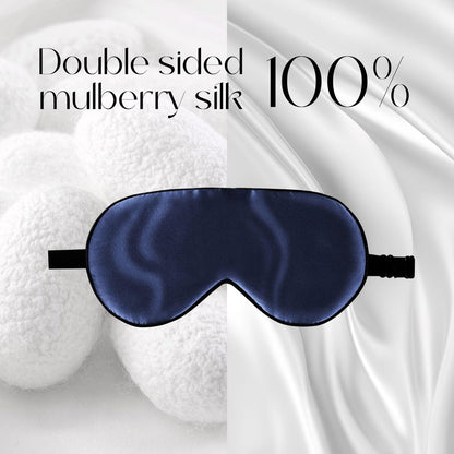 ZIMASILK 100% Maulbeerseide Schlafmaske mit verstellbarem Band, superweiche natürliche Seiden-Augenmaske für erholsamen Schlaf, marineblau
