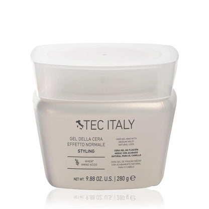Tec Italy Gel Dela Cera Effetto Normale – Medium-Hold Haarstyling-Gel für alle Haartypen, natürlicher Glanz und Definition, 280 g