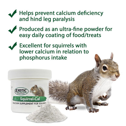 Squirrel-Cal 3,5 oz. – Ultrafeines Pulver-Kalziumpräparat für Eichhörnchen