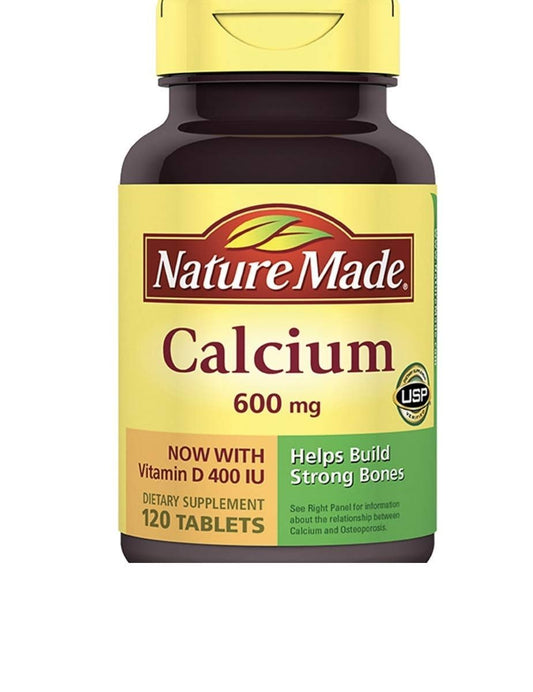 Nature Made Calcium 600 mg mit Vitamin D – 120 Tabletten – Nahrungsergänzungsmittel für starke Knochen