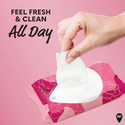 Summer's Eve Sheer Floral Feuchttücher für die Intimhygiene, pH-balancierte Formel hilft bei der Kontrolle von Vaginalgeruch, wiederverschließbare Packung, 32 Tücher, 4er-Pack