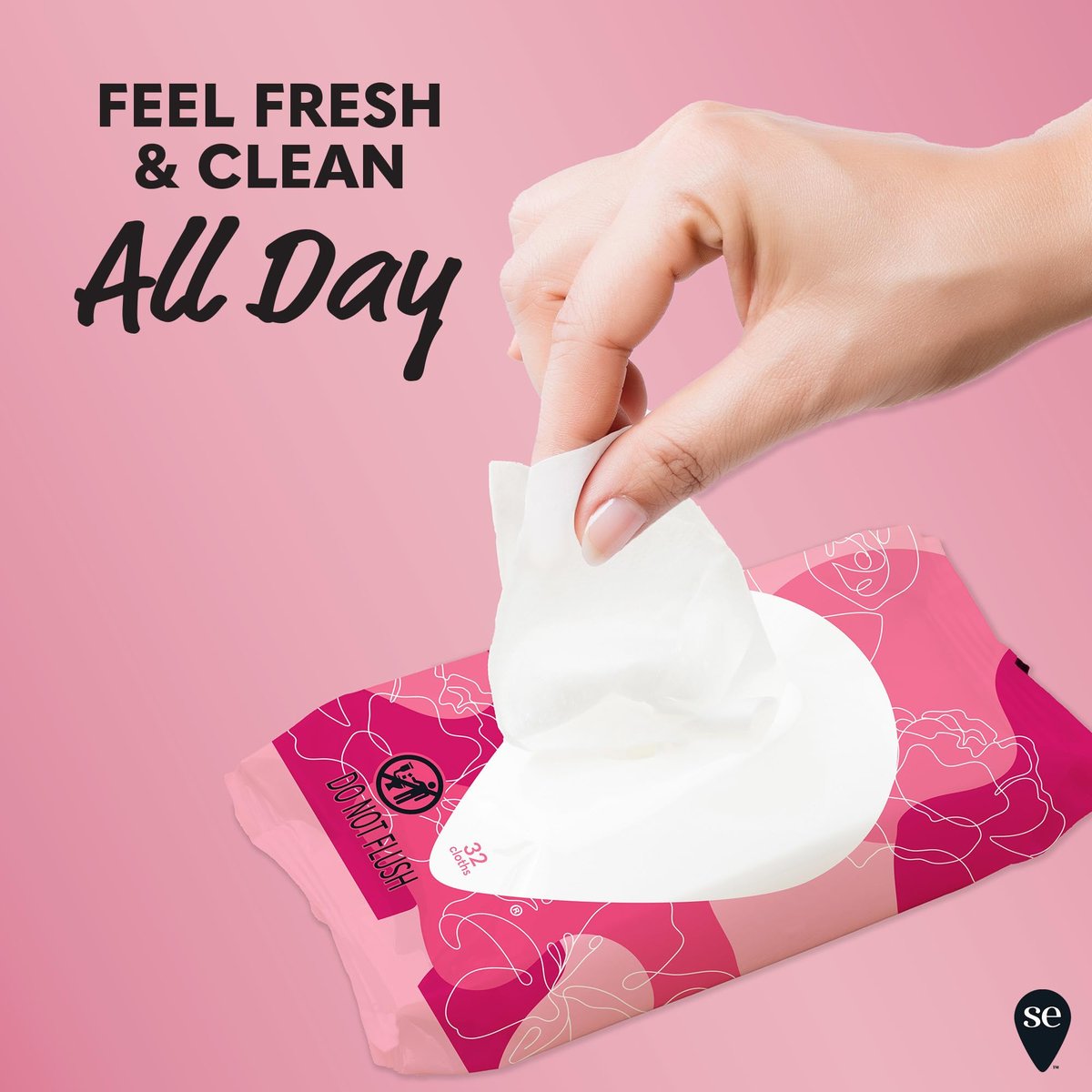 Summer's Eve Sheer Floral Feuchttücher für die Intimhygiene, pH-balancierte Formel hilft bei der Kontrolle von Vaginalgeruch, wiederverschließbare Packung, 32 Tücher, 4er-Pack