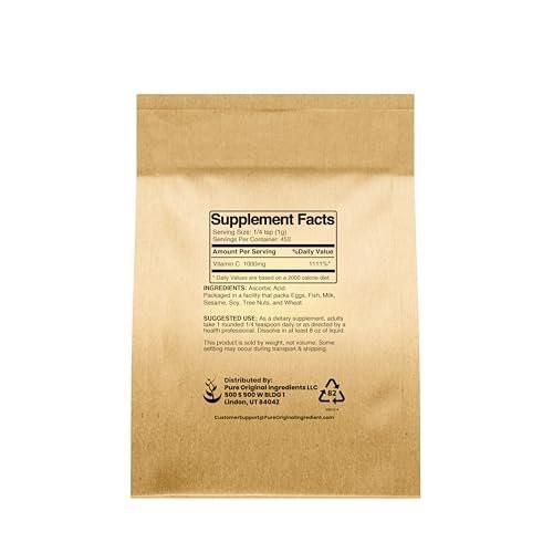 PURE ORIGINAL INGREDIENTS Vitamin C Pulver (450 g) Ascorbinsäure, Non GMO, Nahrungsergänzungsmittel
