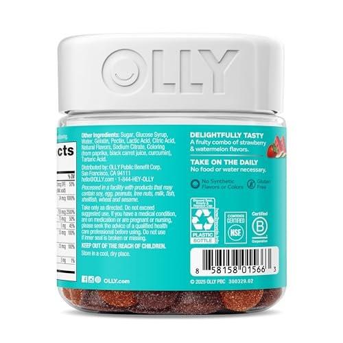 OLLY Teen Girl Multi Gummy – Multivitamin für Haut- und Immunsystemunterstützung mit 15 essenziellen Vitaminen, Biotin, Zink, Calcium – Beerig-Melonen-Geschmack – 70 Gummis (35 Tage Vorrat)