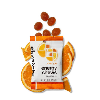 Skratch Labs Energie-Chews | Gummibärchen für Läufer, Radfahrer & Ausdauersportler | Schnelle Kohlenhydrate für Athleten, leicht verdaulich, mit echten Früchten | Gel-Alternative für lange Läufe & Fahrten | Orange 10er-Pack | Glutenfrei, vegan