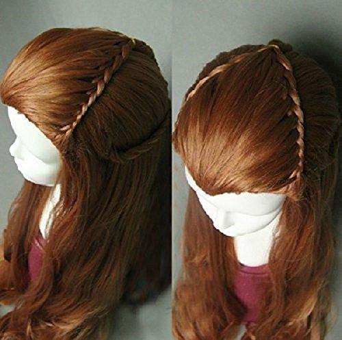 mainlead Damen Cosplay Perücke Lange Volle Haare Lockige Braune Welle Perücke + Perückenkappe