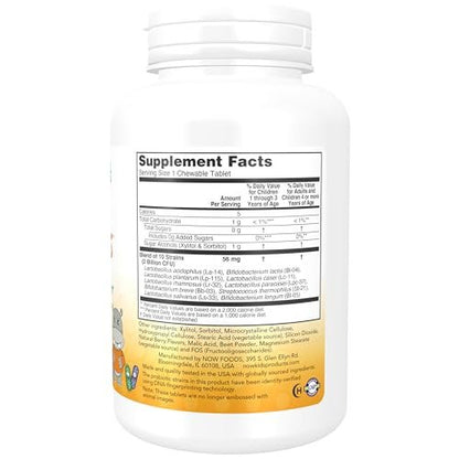 NOW Foods BerryDophilus™ – 2 Milliarden Probiotika, 10 Stämme, Xylitol-gesüßt, 120 Kautabletten