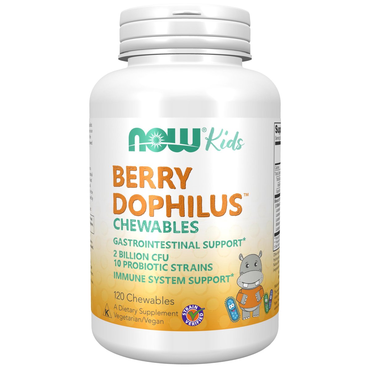 NOW Foods BerryDophilus™ – 2 Milliarden Probiotika, 10 Stämme, Xylitol-gesüßt, 120 Kautabletten