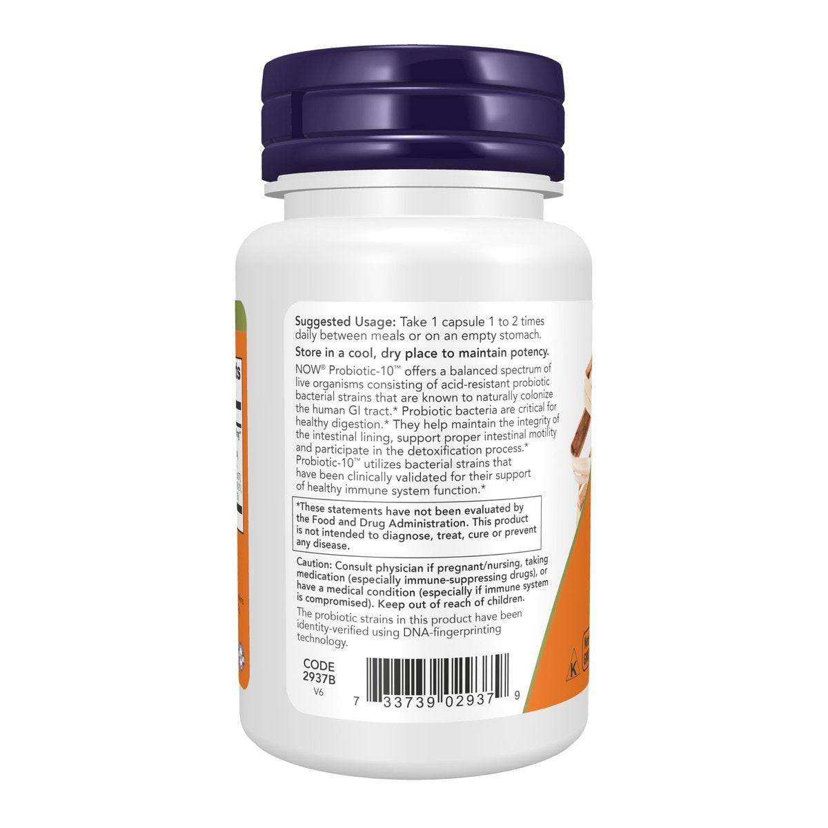 NOW Foods Probiotic-10™ 25 Milliarden, 10 probiotische Stämme, milch-, soja- und glutenfrei, stammgeprüft, 30 vegane Kapseln