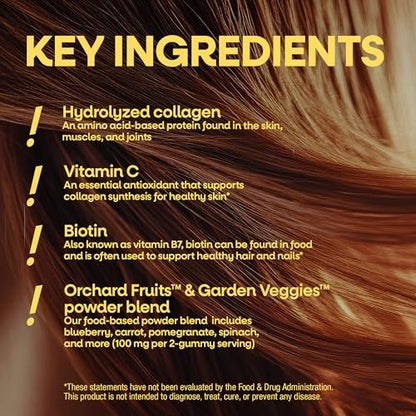 Nature's Way Alive! Haar, Haut & Nägel Premium Gummibärchen, Schönheitsformel*, mit Kollagen, Biotin, Vitamin C & E, Erdbeergeschmack, 60 Gummibärchen