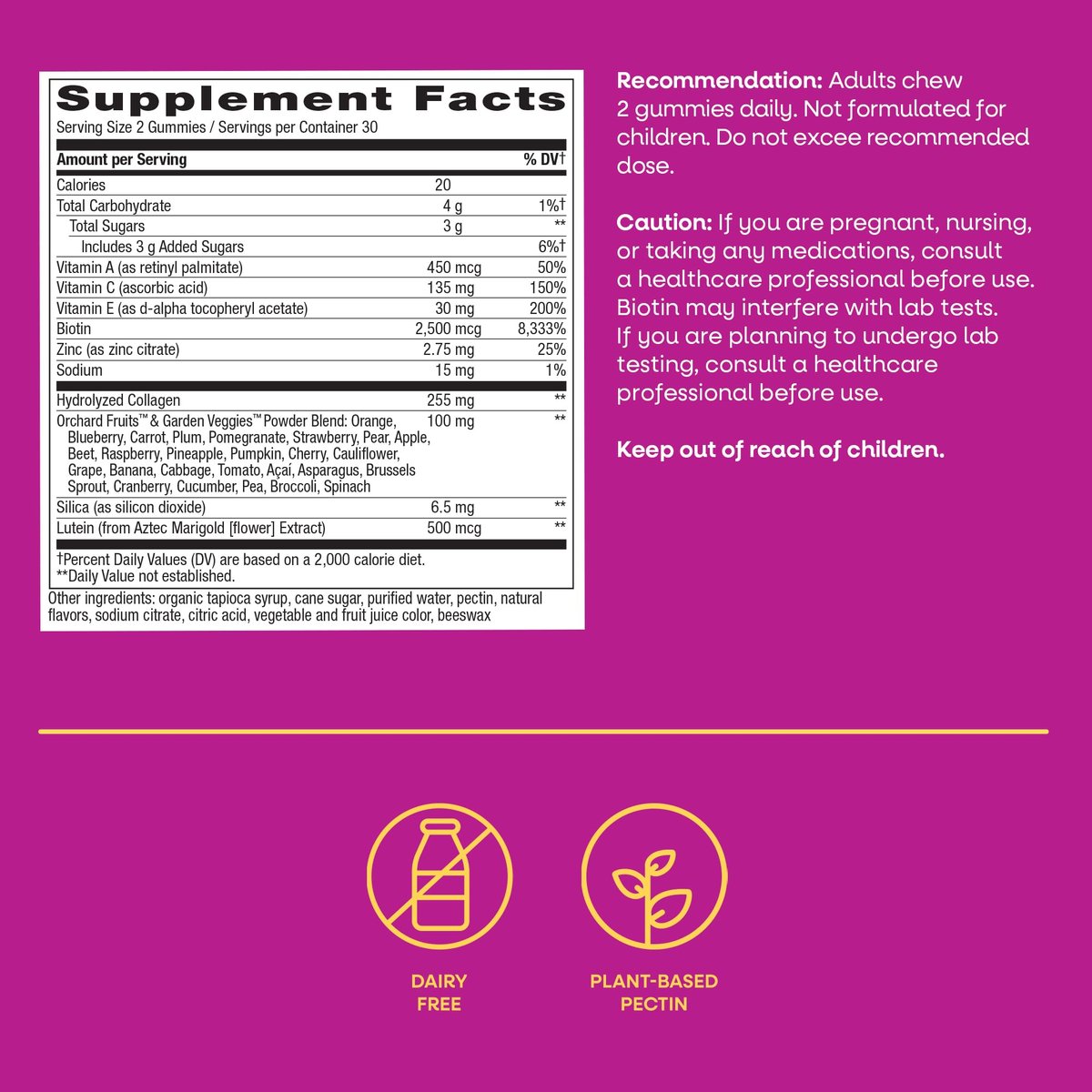 Nature's Way Alive! Haar, Haut & Nägel Premium Gummibärchen, Schönheitsformel*, mit Kollagen, Biotin, Vitamin C & E, Erdbeergeschmack, 60 Gummibärchen